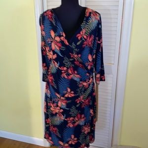 Tommy Bahama cross over dress in jersey knit size XL